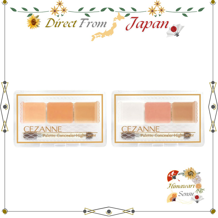 Cezanne High Coverage Concealer Palette - 3 Shades with Double-Ended Brush【 Direct from Japan 】