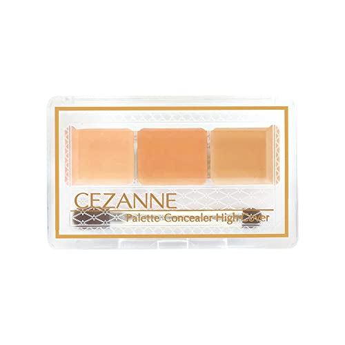 Cezanne Palette Concealer High Cover 4.5g High Tight 3 Colors Double Ended Brush, Beige- Shipping from Japan -