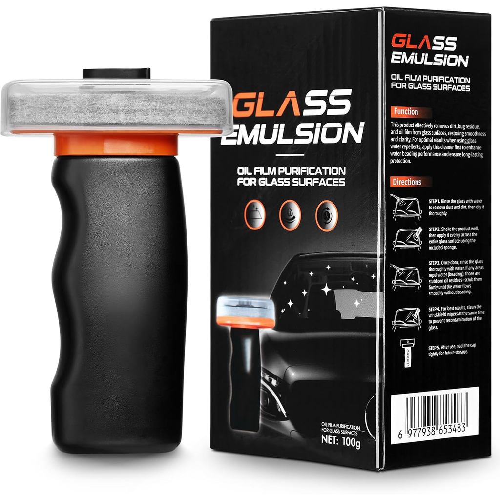 Glass oil film remover for car windshields,Handheld Roller Ball Glass Cleaner,With cleaning plate,Removes stubborn oil f