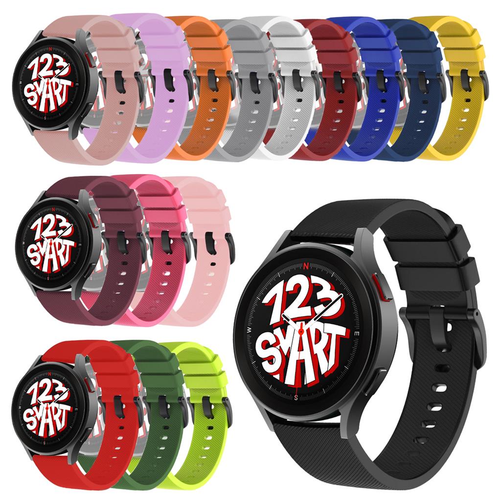Pulseira de Silicone Fecho Preto para Samsung Galaxy Watch 7 6 5 4 3 40mm 41mm 44mm 45mm 46mm 47mm