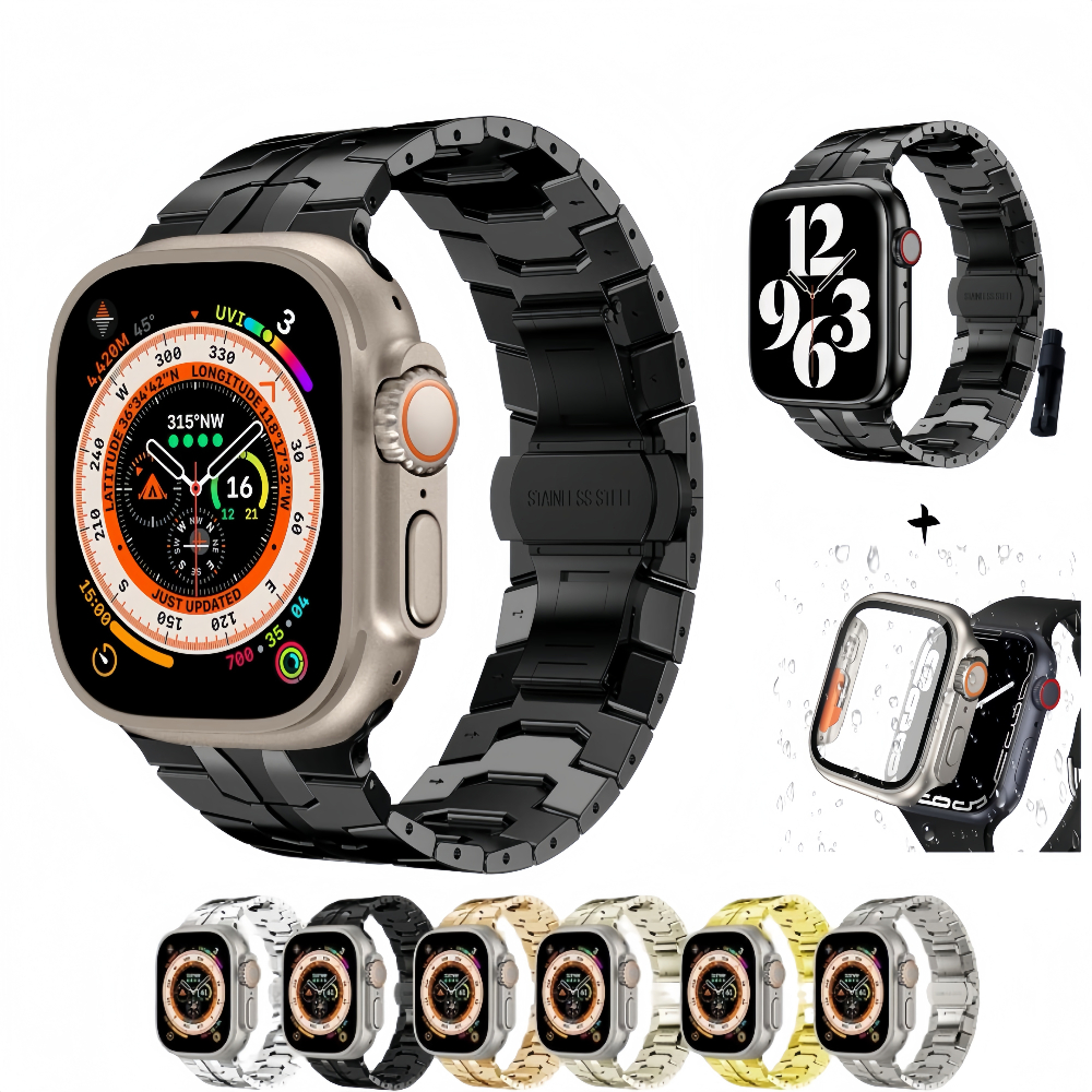 Metal Pulseira De Aço inoxidável+Mude Para Ultra Case Kit Para Apple Watch 10 11 42mm 46mm 38mm 40mm 44mm 41mm 42mm 45mm