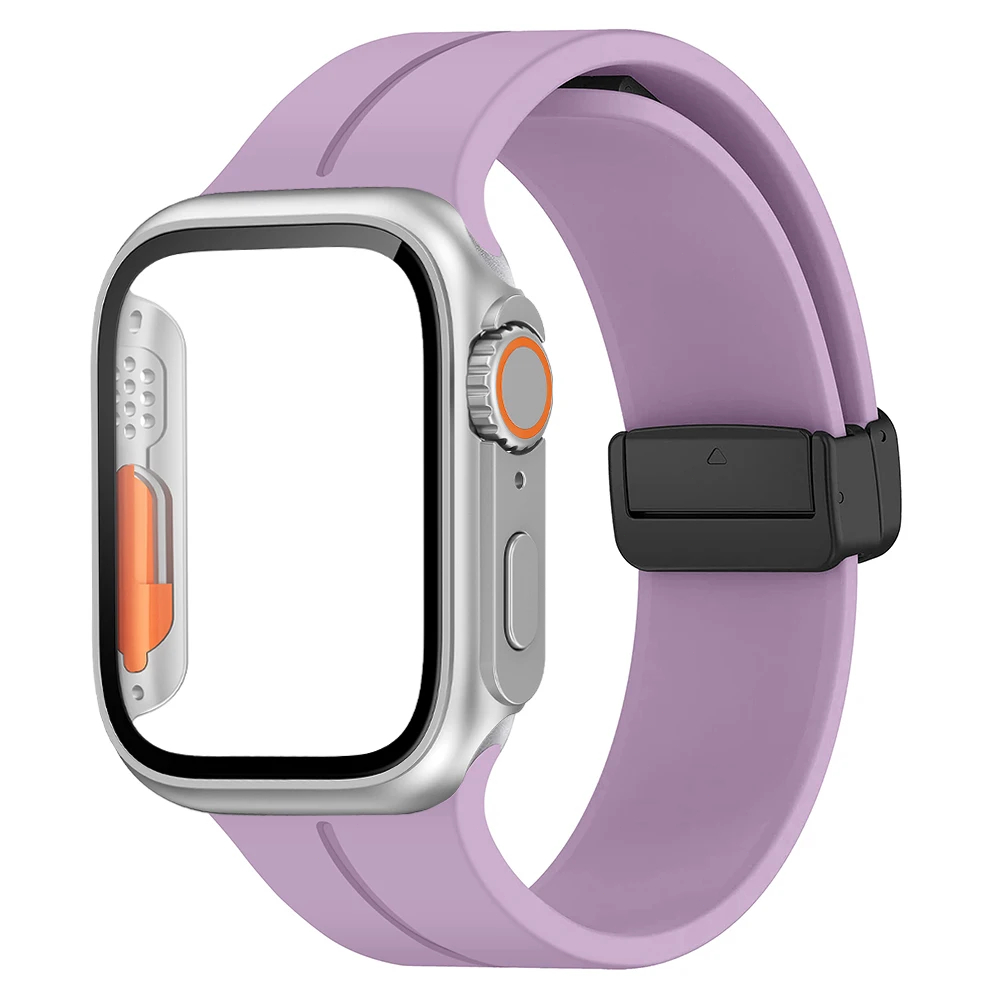 Magnética Silicone Pulseira+Mudar Para Ultra Capinha Capa Para Apple Watch 41mm 44mm 40mm 38mm 38mm 42mm 45mm iWatch Kit