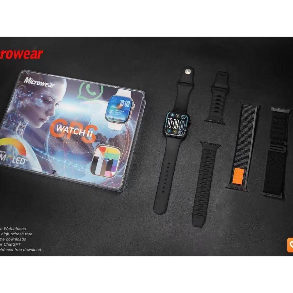 Relógio Smartwatch W11G 46mm GPS Integrado Responde Whatsapp Microwear Série11 Tela Amoled + Brindes