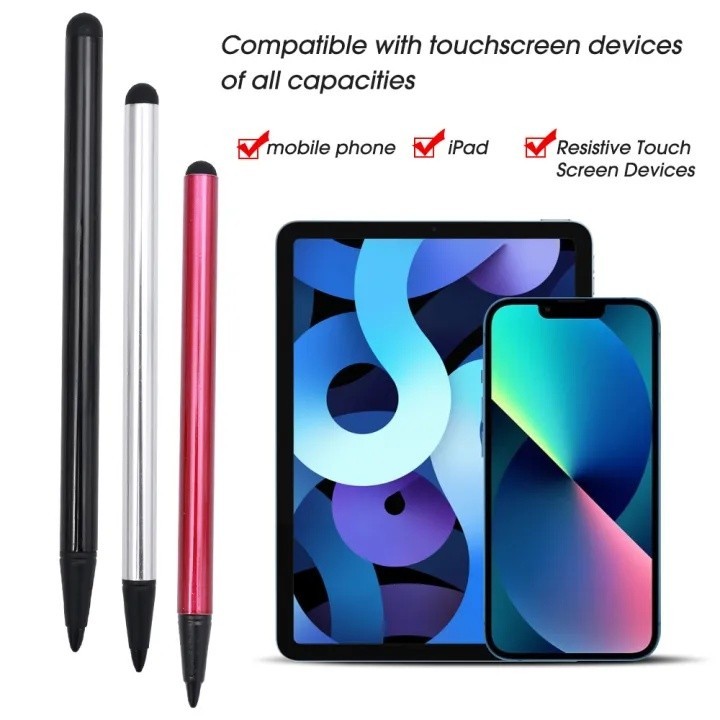 Caneta Stylus De Toque Resistiva Capacitiva 2 Em 1