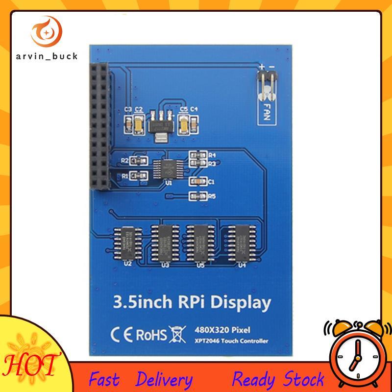 Módulo De Tela De Toque De 3.5 Polegadas SPI 480X320 Com Resistiva De Interface De Ventilador 5V Para 3B +/4B