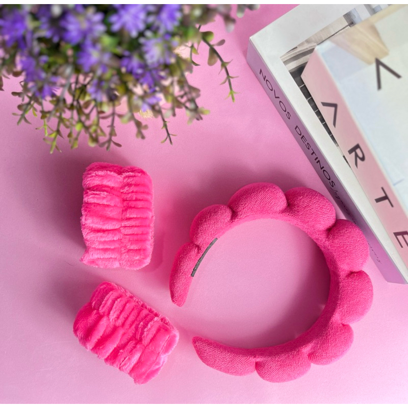 kit tiara nuvem e munhequeira skin care makeup