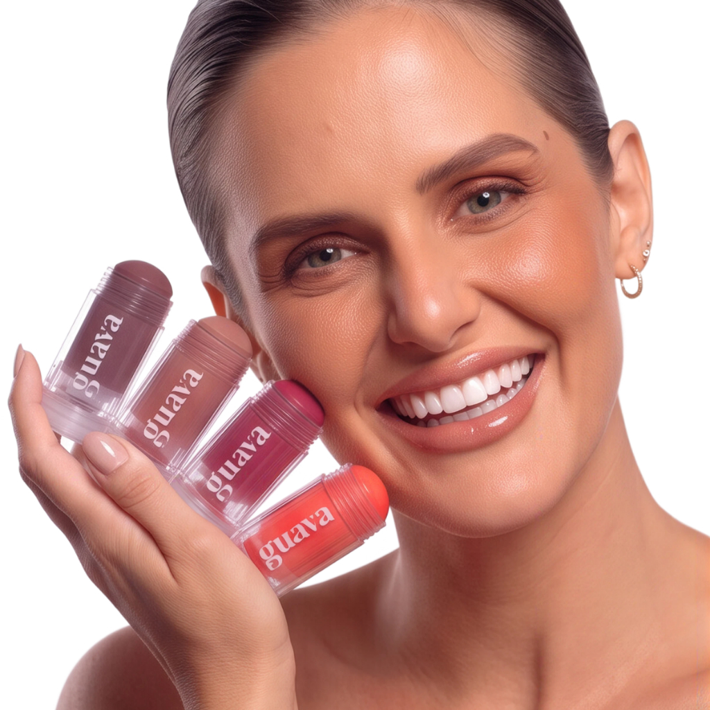 Bastão Blush Batom Sombra Multistick 4 em 1 com Skincare - Guava