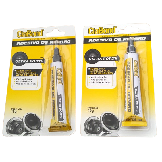02 Cola adesivo Reparo EXTRAFORTE para alto falante CIABOND 19g