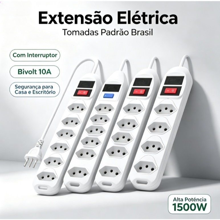 250V 10A multi port socket with switch, safe high power, fireproof ABS packaging