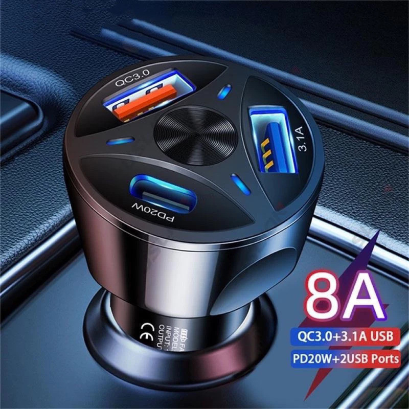 Carro Mobile Phone Charger Fast Qc3.0  Charging Adapter 3 Ports Socket