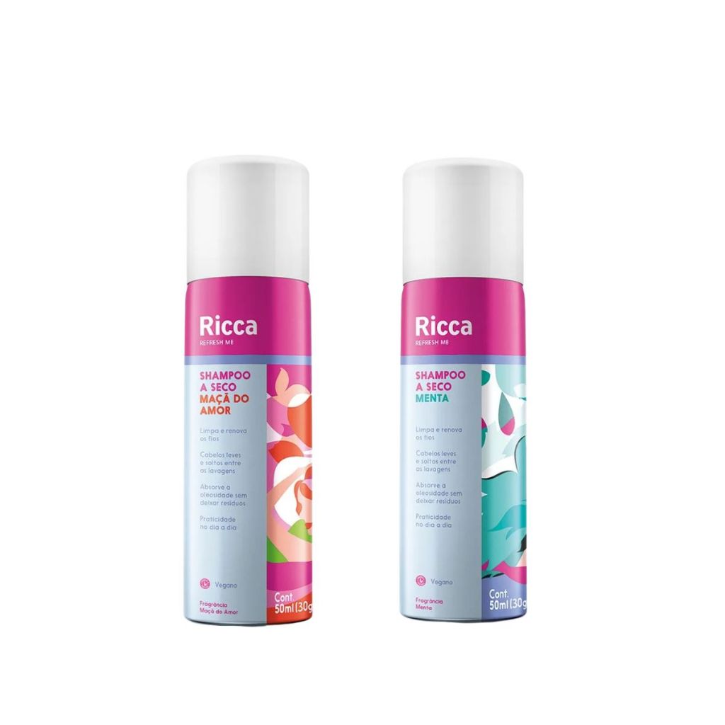 Kit Belliz Ricca Shampoo A Seco: 1 Menta e 1 Maçã do Amor 50ml
