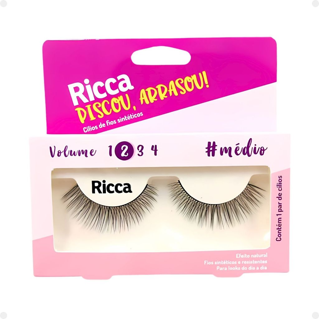 CÍLIOS POSTIÇOS RICCA BELLIZ PISCOU,ARRASOU VOL:2 MÉDIO CÓD.2675