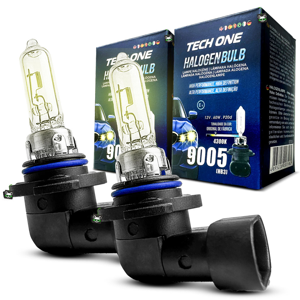 Par Lâmpada Halógena 9005 HB3 4300k 12v 60w Tech One