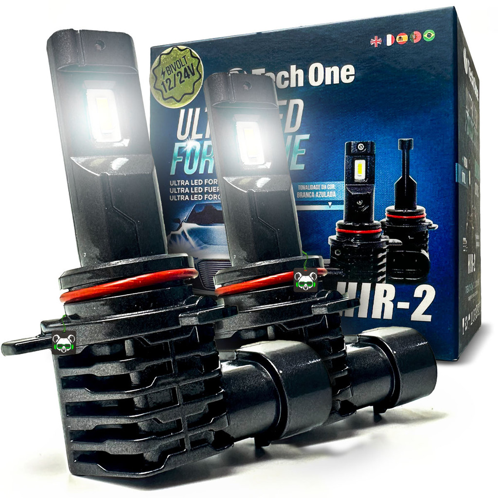 Kit Par Lâmpada Ultra Led Force One 8000K 4100Lm HIR-2 Tech One