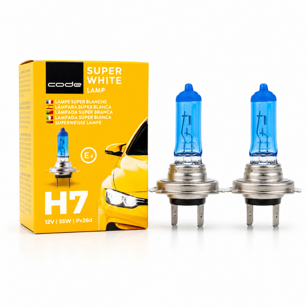 Par Lâmpadas Super Branca Farol H7 8500K 55W 12V Code Lampada para Automóveis