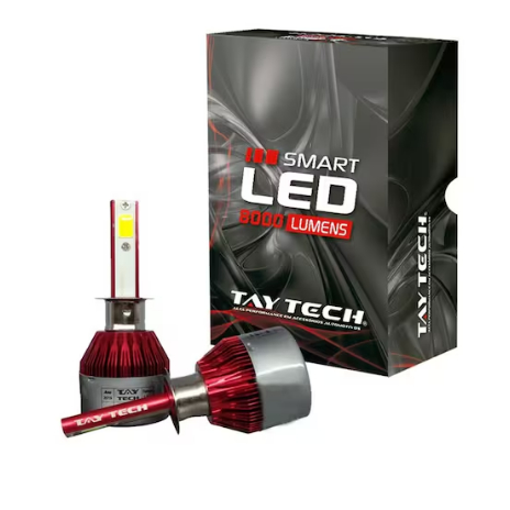 Par de Led Automotivo Smart Led Tay Tech 8000 Lumens 6000k Encaixes: H1, H3, H4, H7, H16, HB3, HB4.