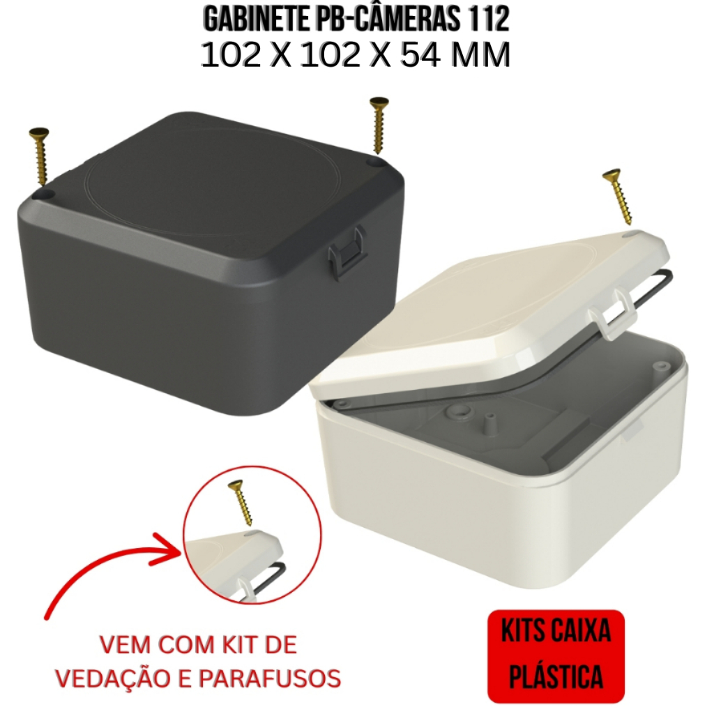 Kits Caixa Plástica Gabinete Pb-Câmeras 112 C/Ip65 Para Câmeras de Segurança 5015-K-C1