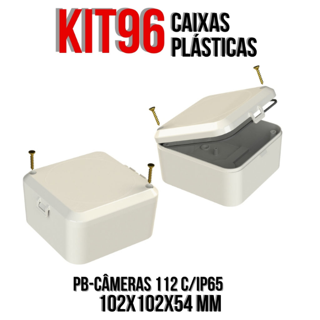 Kit 96 Caixa Plástica Com Vedação Pb-Câmeras 112 C/Ip65 Câmeras De Segurança 5015-K96
