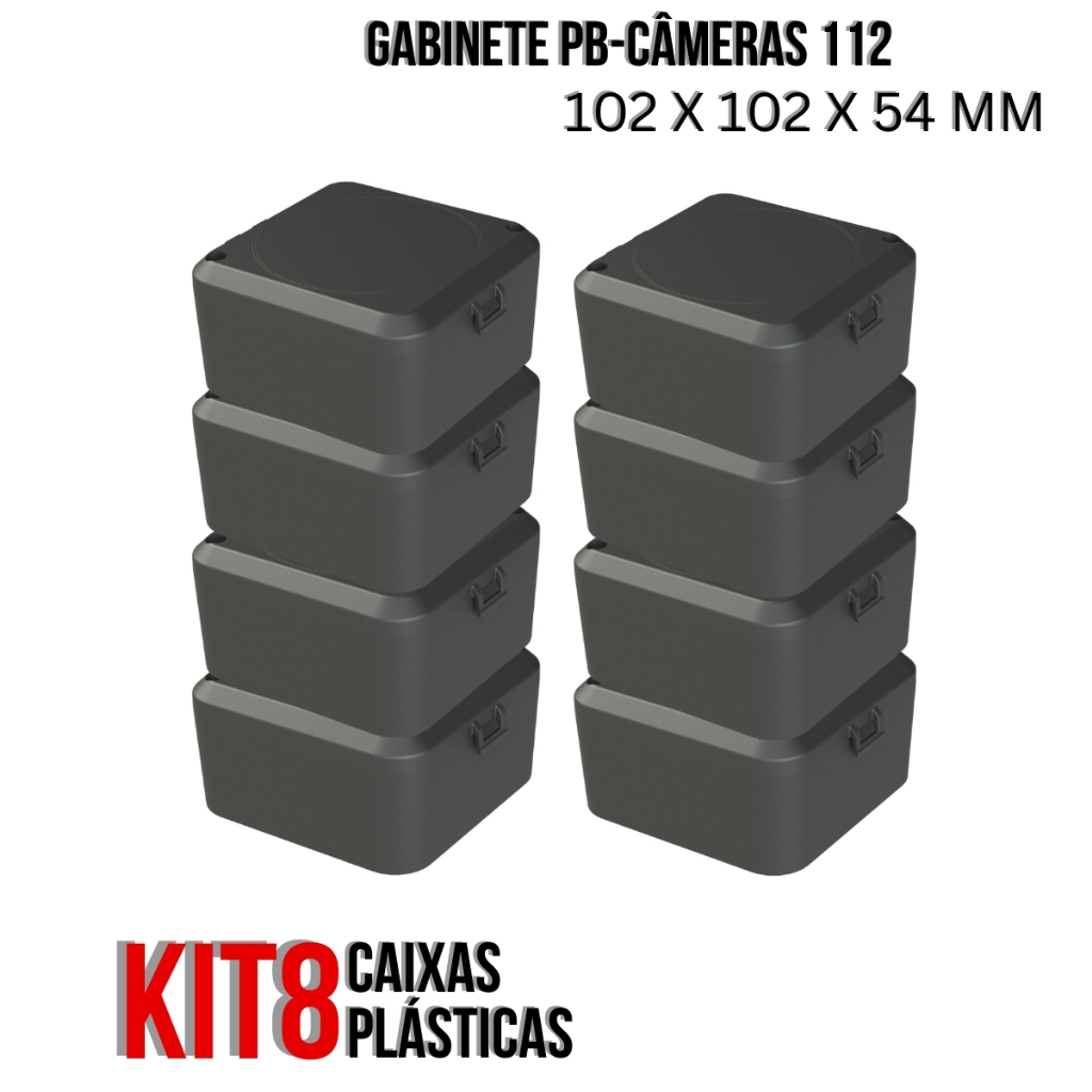 Kit 8 Caixa Plástica Pb-Câmeras 112 Para Câmeras De Segurança 102x102x54mm 5014-K8