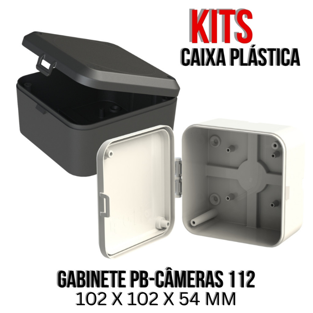Kit 12 ou 42 Caixas Gabinete Plástico Pb-Câmeras 112 Com Resistência E Proteção 5014-K-C1