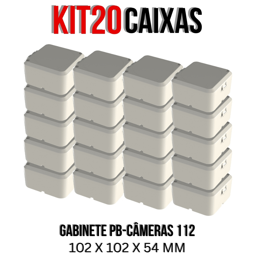 Kit 20 Caixa Plástica Gabinete Pb-Câmeras 112 Câmeras De Segurança 5014-K20
