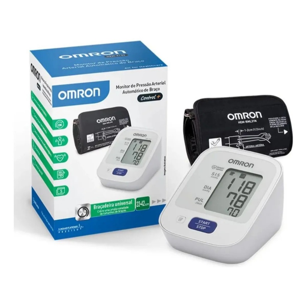 Aparelho Medidor de Pressão Arterial Digital de Braço Omron HEM-7122