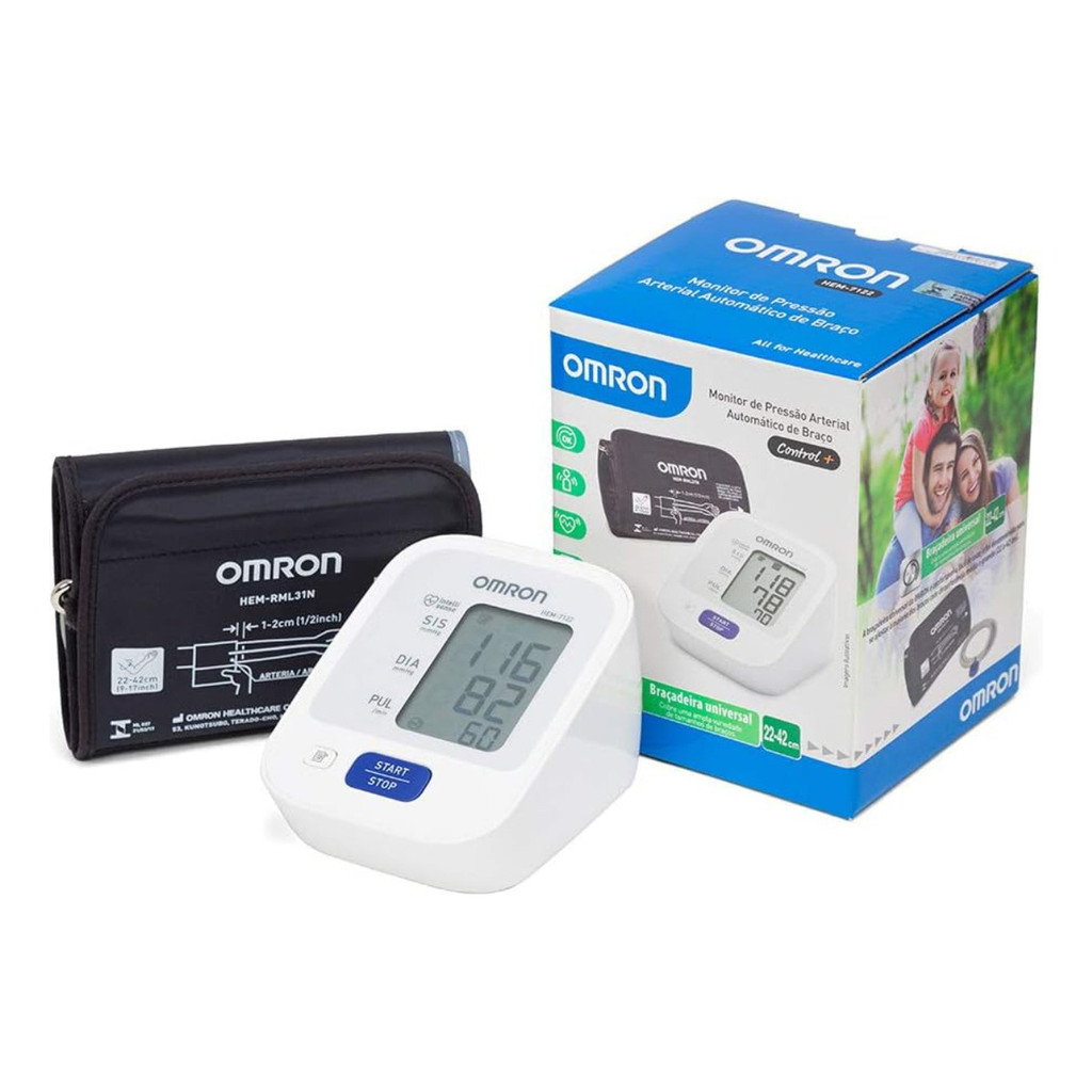 Aparelho Medidor De Pressão Arterial De Braço Digital Omron Cor Branco