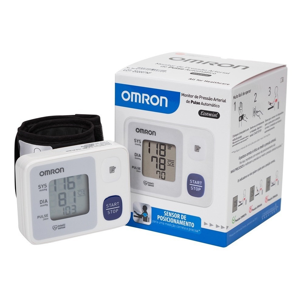 Medidor Digital De Pressão Arterial De Pulso Automático Omron Branco/Cinza