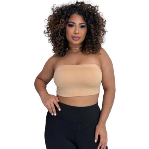 Top Cropped Feminino Faixa Fashion Básico Elegante Moda Verão Academia Bojo Retro Básico Elegante