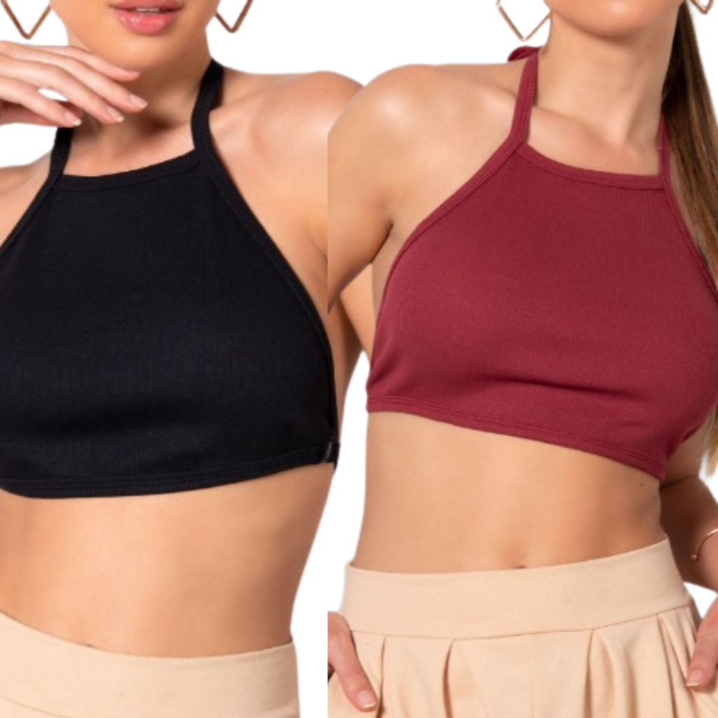 Top influencer Cropped Retro Frente Unica De Amarrar Costa nu