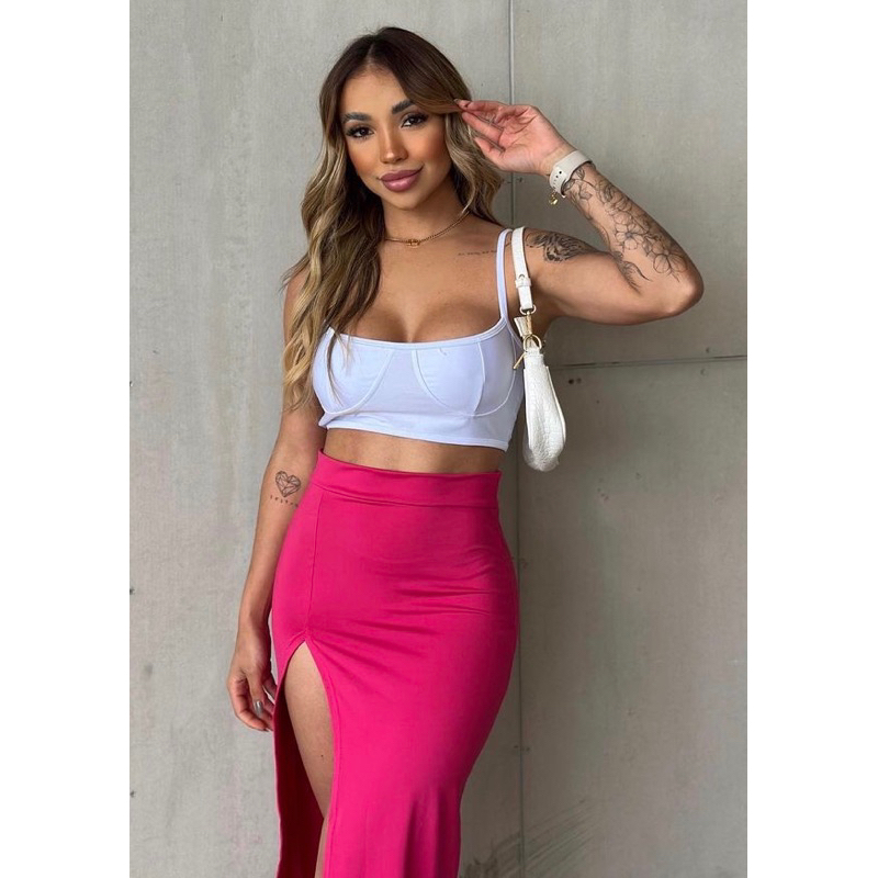 Cropped Meia Taça Tendência Retro Moda feminina Verão Envio Imediato