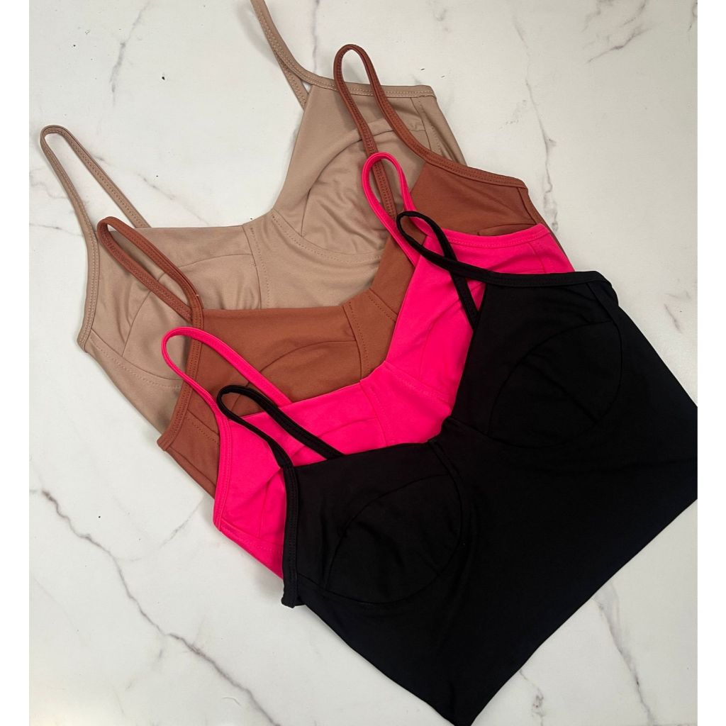 Top Cropped Feminino Meia Taça Retrô Alcinha Tecido Suplex Pronta Entrega