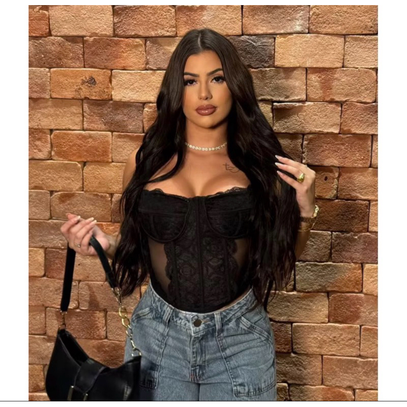 CORSELET CINDERELA  Elegância e Conforto  para Ocasiões Especiais Tamanho 38-42 Material Renda e Tule Sem Bojo corselete