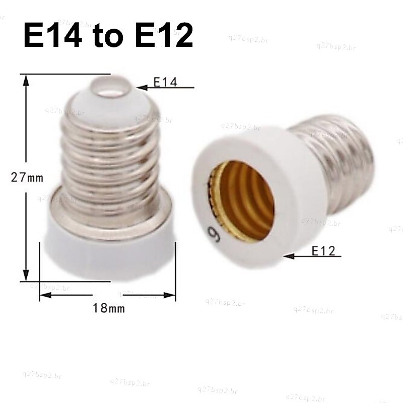 10x E14 Para E12 Adaptador De Energia Conversor Lâmpada Estender Suporte Base Soquete LED Plug BR27B2