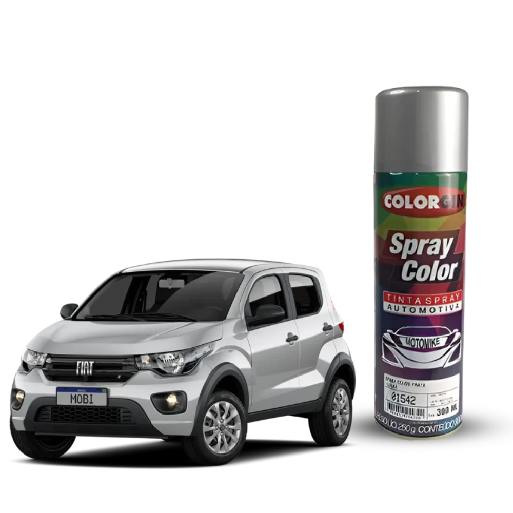 Spray Color Prata Lunar Automotiva Colorgin 300ml Carro Limpeza Pintura Proteção Retoques Proteção