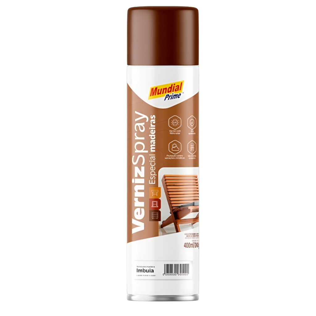 Verniz Spray Madeira Brilhante Proteção Móveis Portas  Imbuia 400ml