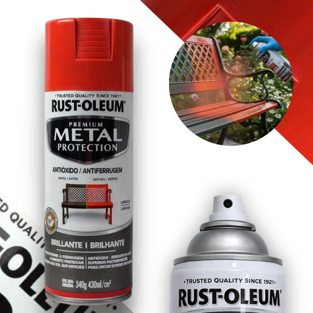 Spray Esmalte Anticorrosivo Metal Protection Laranja Rust Oleum