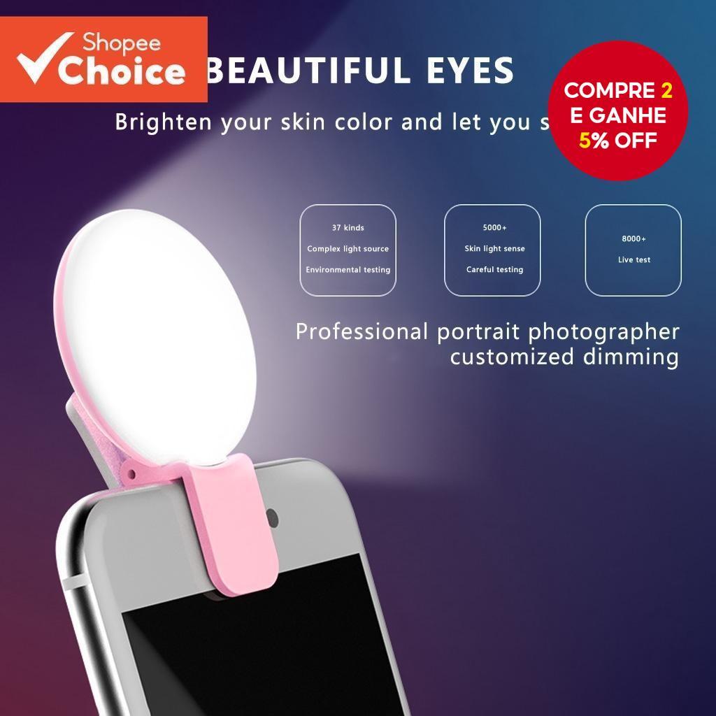 Anel Selfie Luz De Preenchimento Recarregável Bonito LED Ao Vivo Tirar Foto Flash Luzes Para Câmera Telefone