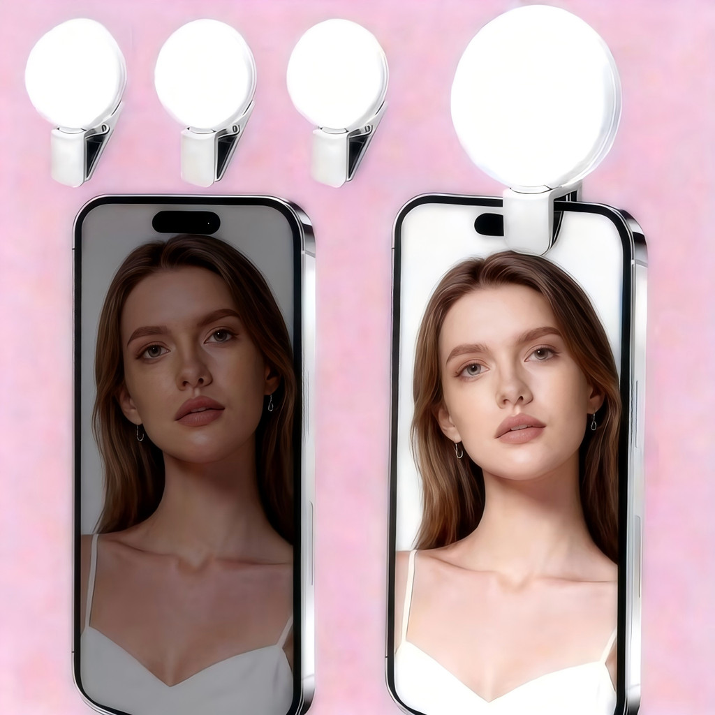 Anel Selfie Luz De Preenchimento Recarregável Bonito LED Ao Vivo Tirar Foto Flash Luzes Para Câmera Telefone