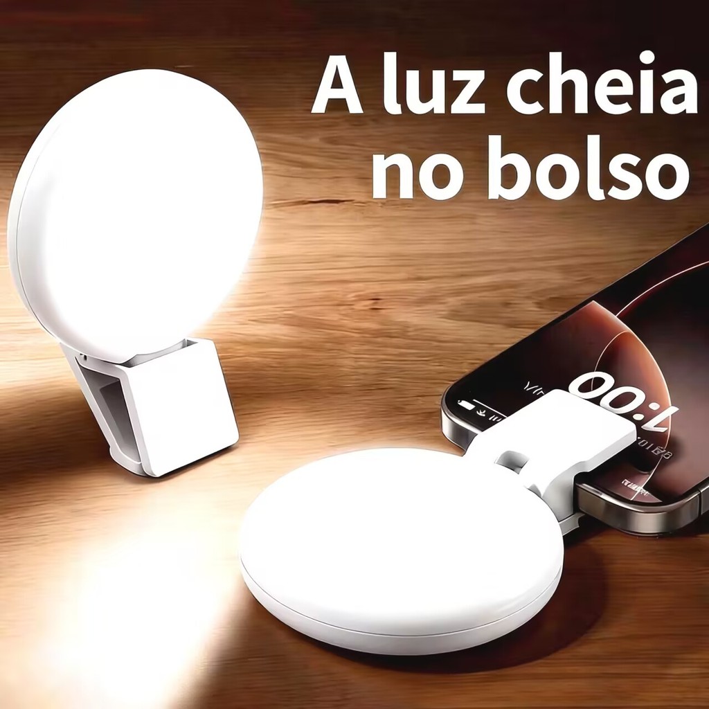Anel Selfie Luz De Preenchimento Recarregável Bonito LED Ao Vivo Tirar Foto Flash Luzes Para Câmera Telefone