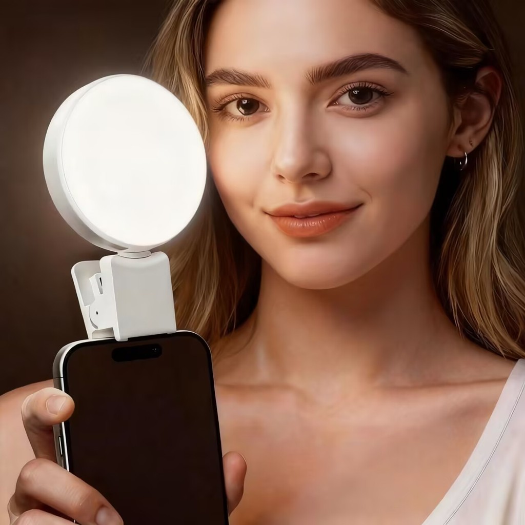 Anel Selfie Luz De Preenchimento Recarregável Bonito LED Ao Vivo Tirar Foto Flash Luzes Para Câmera Telefone
