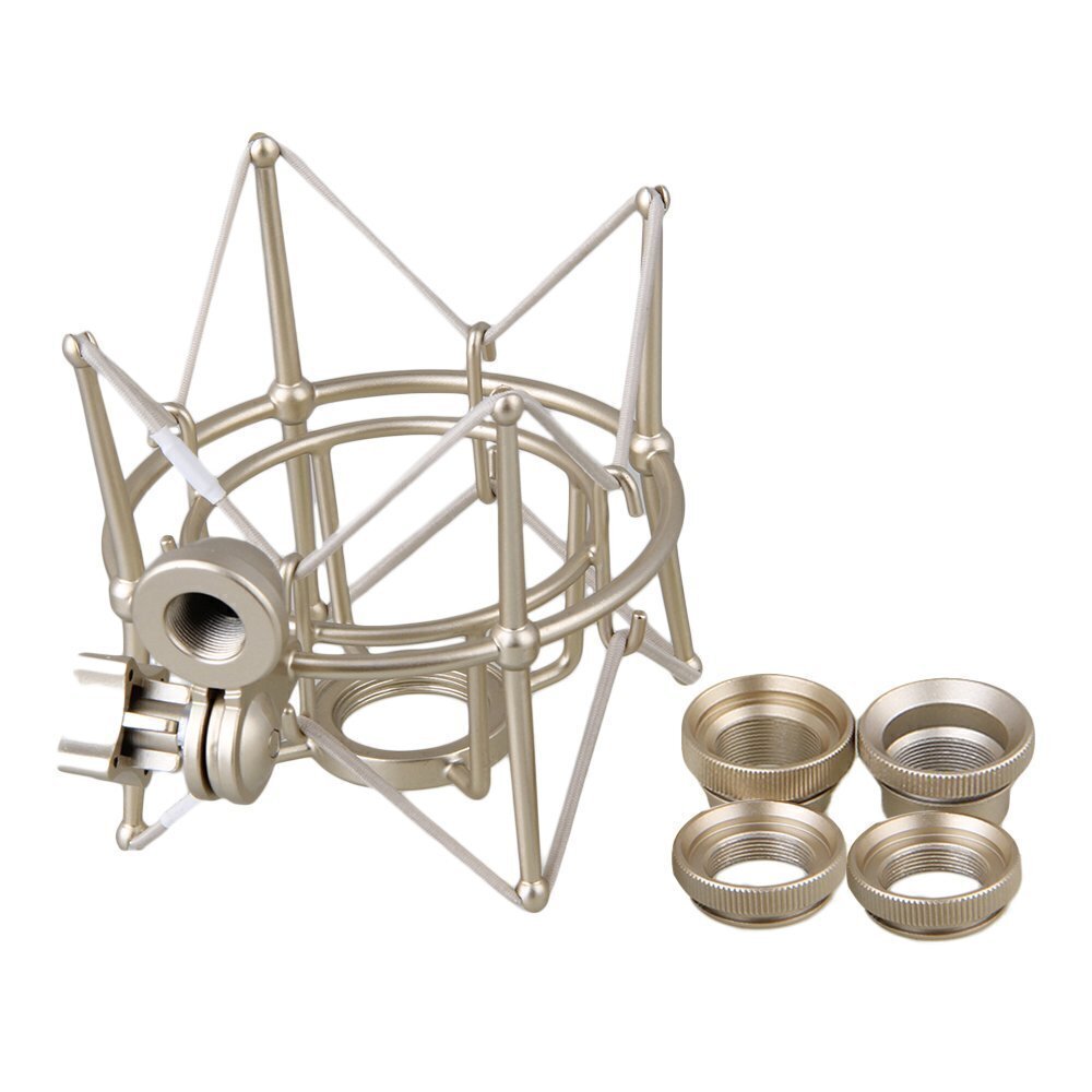 Shock Mount Aranha Anti Shock c/ Roscas p/ Microfone Neumann TLM 102/103, TLM193, U89, u87ai, Sennheiser MK4