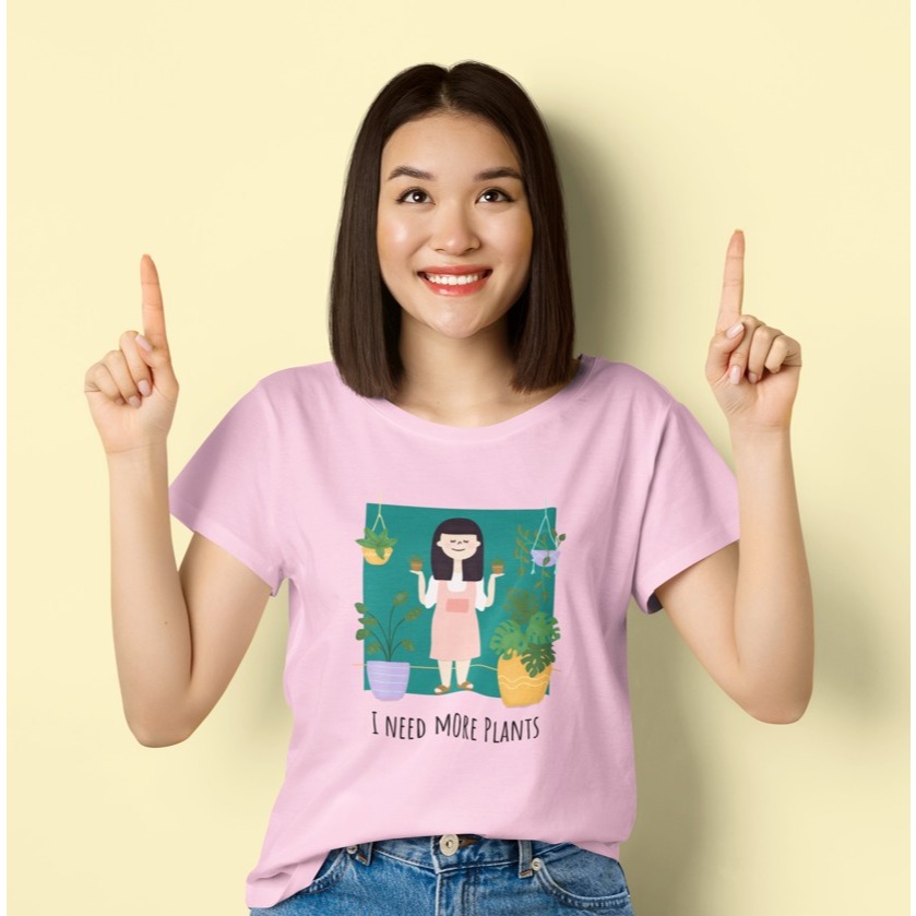 Camiseta I Need More Plants Anti Pilling 100% Malha Premium MASCULINA/FEMININA