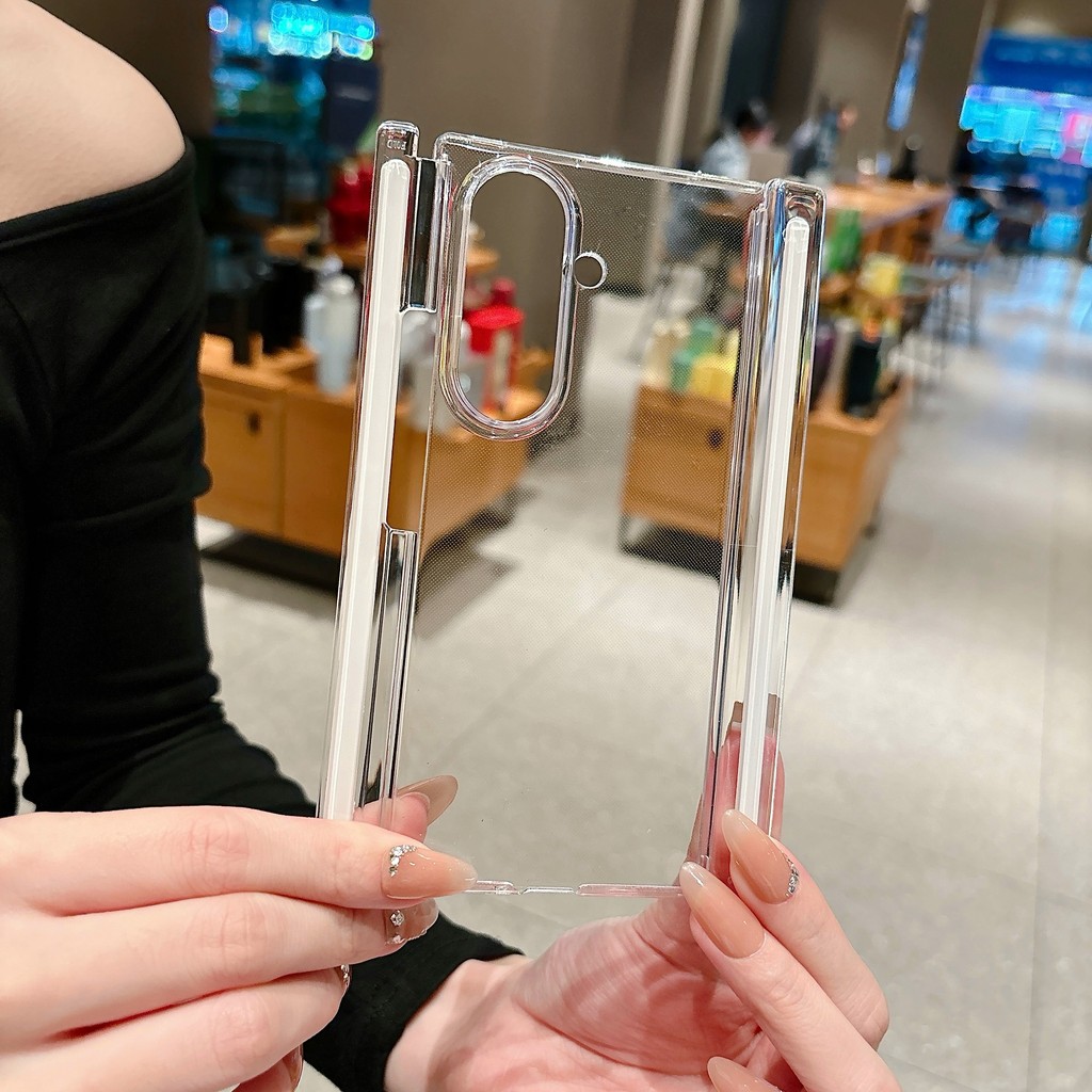 Samsung Three Folding ZTriFold Transparente Dual Central Axis Protection Capa traseira adequada para Huawei matexts Phon