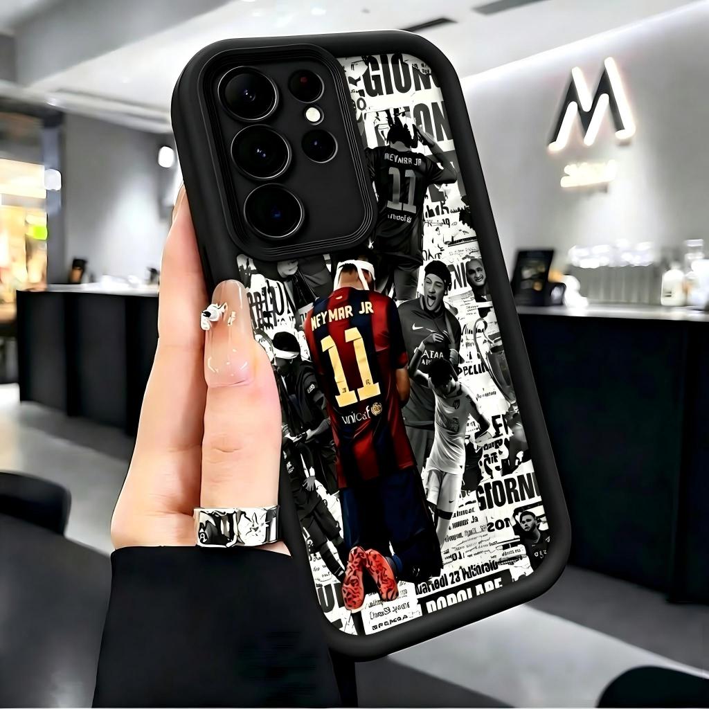 Capinha TPU anti-impacto Samsung S20,S21plus,S22+,S23,S24 Ultra,S25,S26,S30: Neymar Jr preto, proteção câmera
