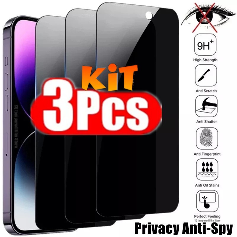 Kit 3 Película Privacidade 3D Anti Spy Para Samsung S20 S21 S22 S23 S24 S25 FE PLUS ULTRA S26 S26PLUS