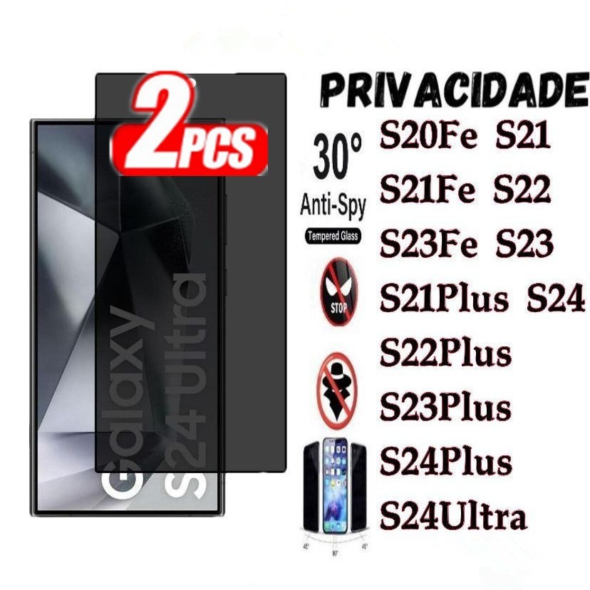 KIT 2 Película Privacidade 3D Anti Spy Samsung S26 S20FE S21PLUS S21FE  S22 S23 S24 S25 Plus Ultra