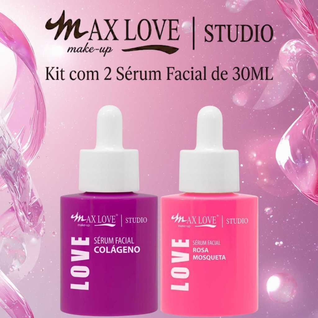 Kit 2 Sérum 30ml - Colágeno, Rosa Mosqueta - Max Love