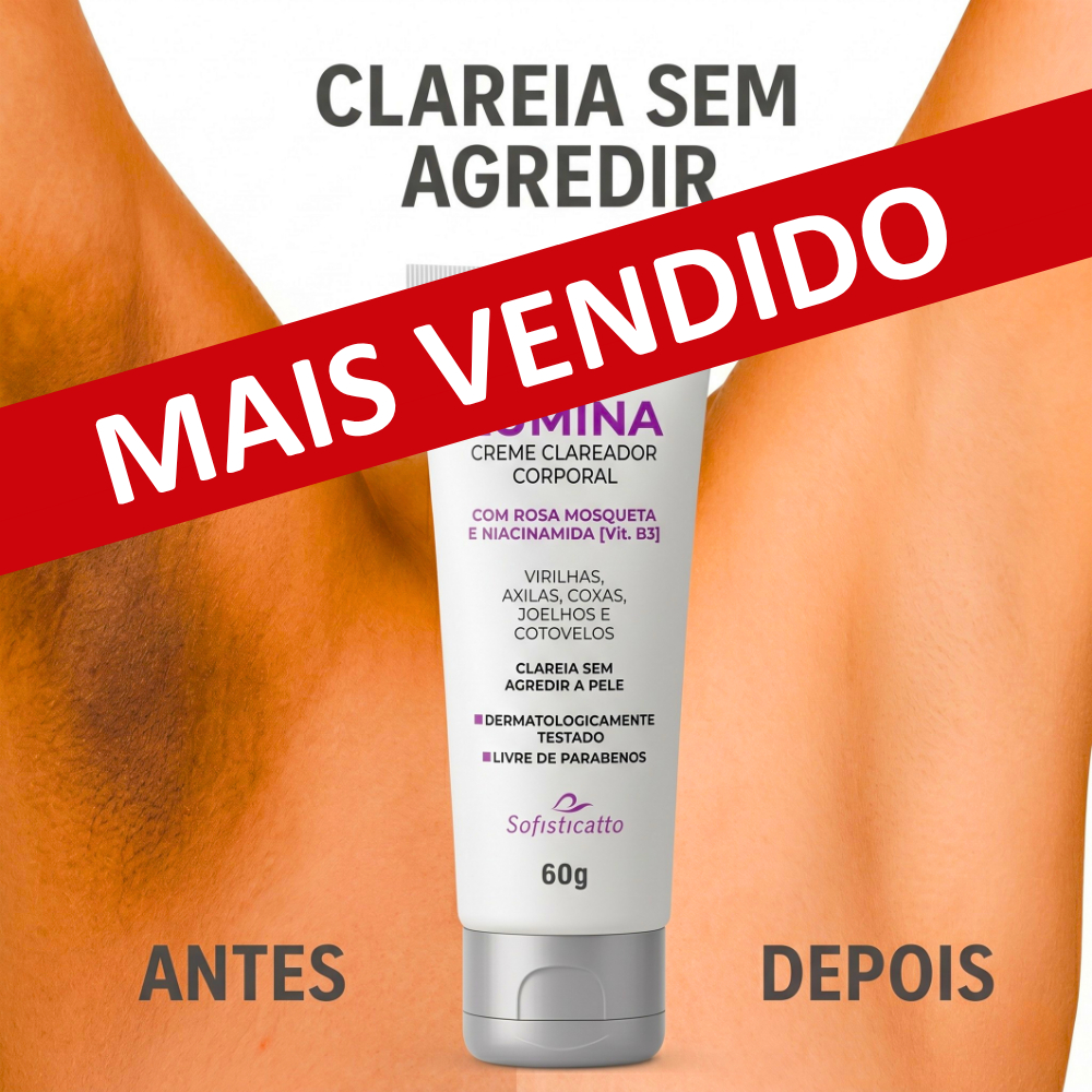 Clareador Corporal  em creme Lumina Axila Virilha Manchas Escuras com Niacinamida e Rosa Mosqueta p