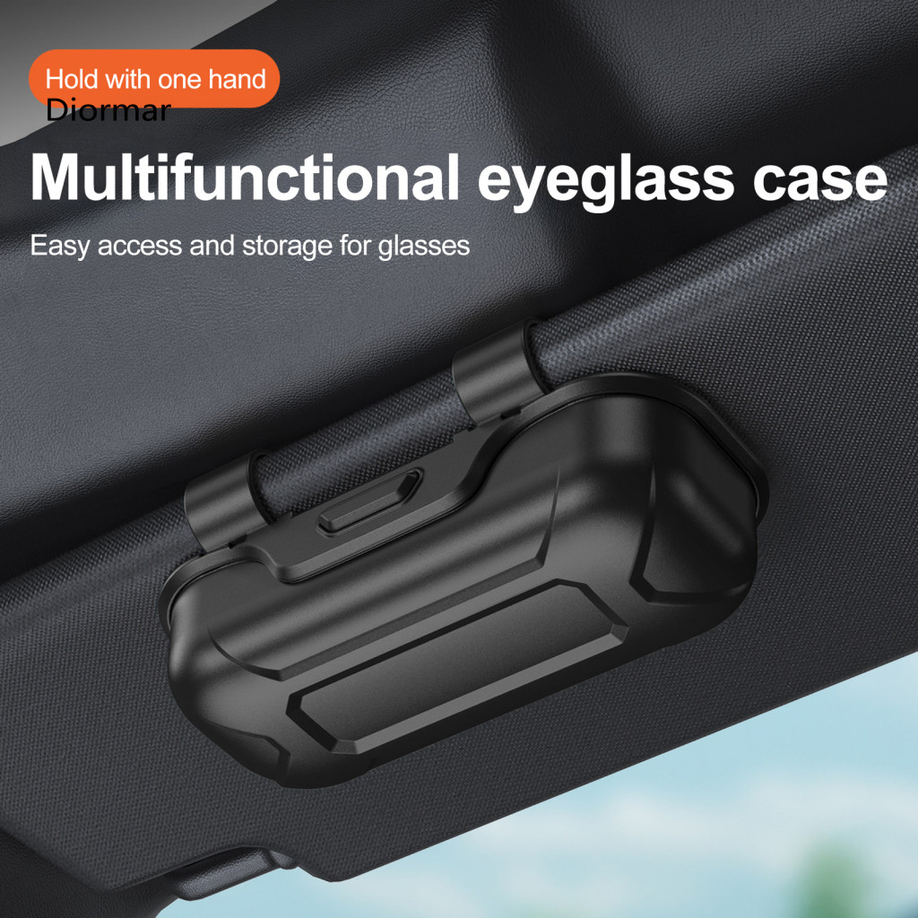 Protective Car Storage Case Sun Visor Clip Clip-on Box with Push-open Cover – Dustproof Scratch-proof Sunglasses Holde
